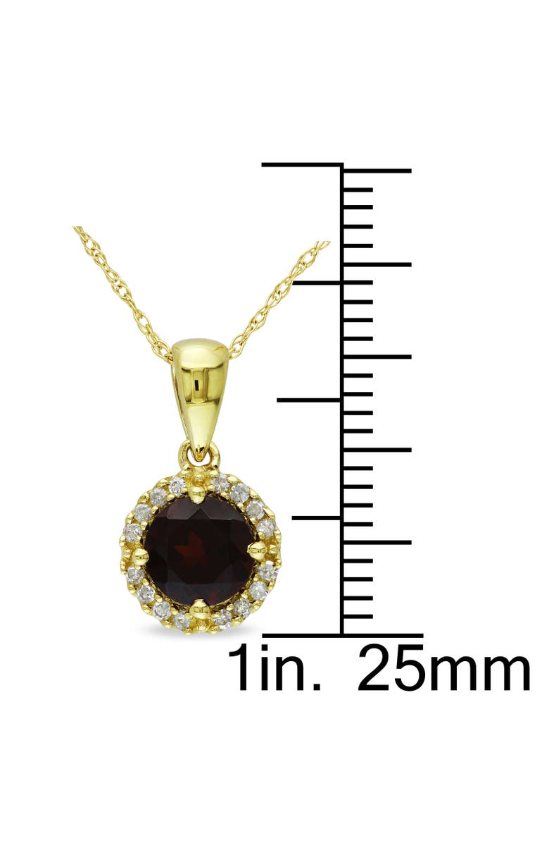 Julianna B. Garnet & Diamond Halo Pendant Necklace 10k, Alternate, color,
