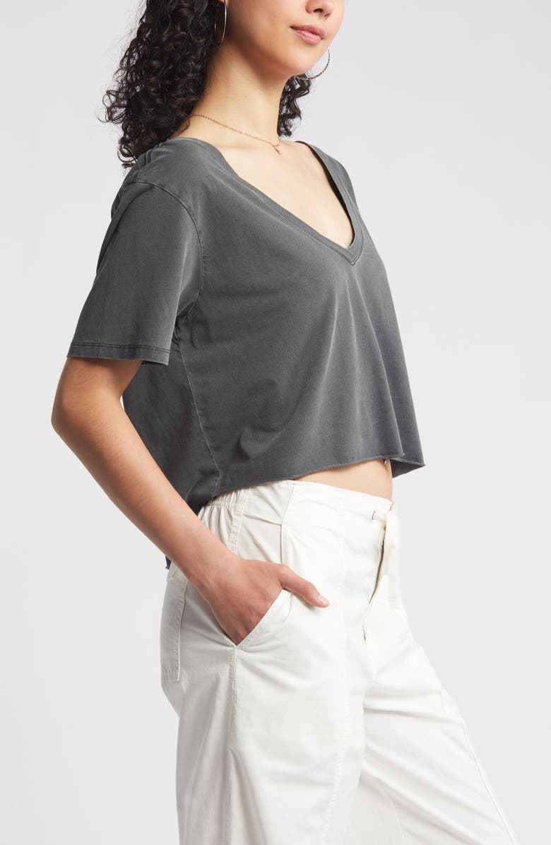 BP. Washed V-Neck Crop T-Shirt, Alternate, color, 