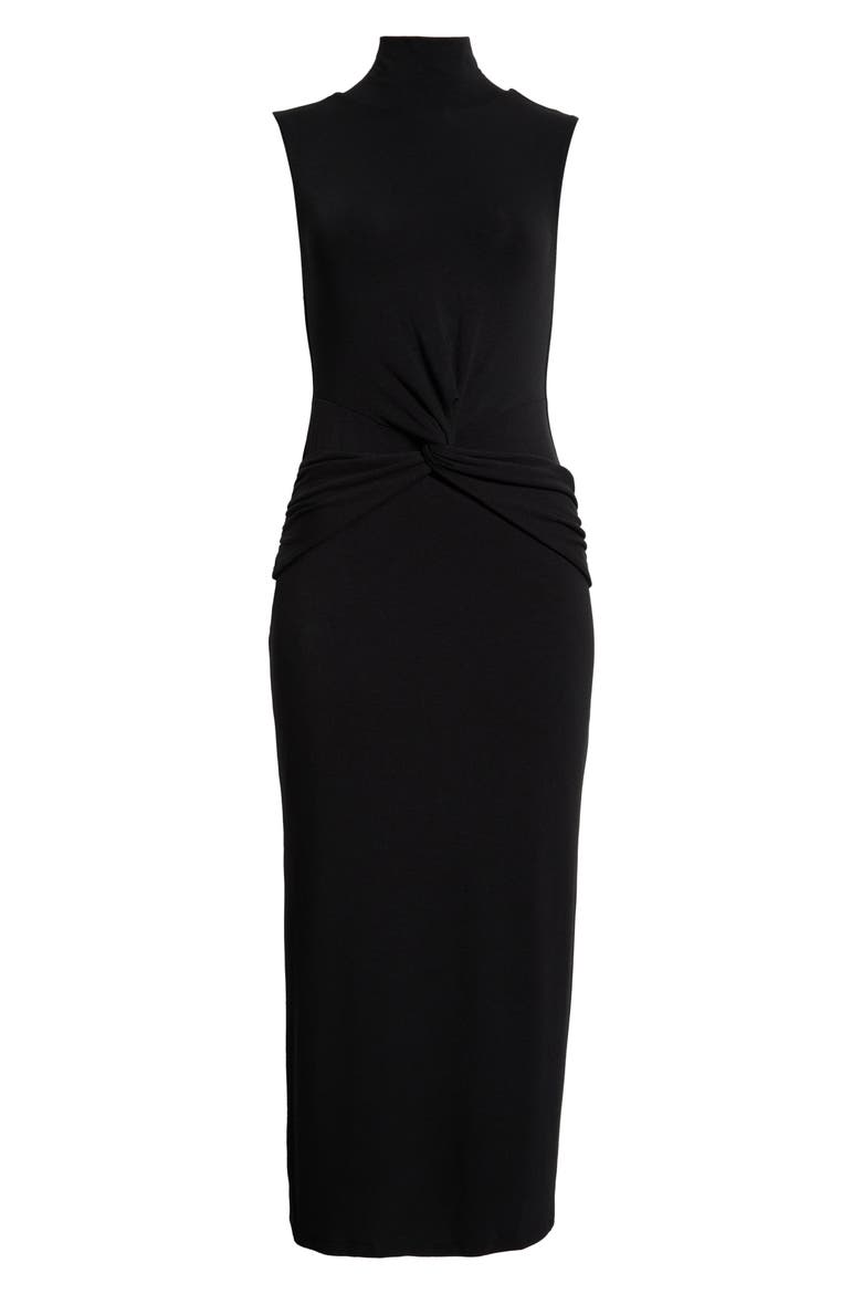 Riana Sleeveless Turtleneck Dress, Alternate, color, BLACK