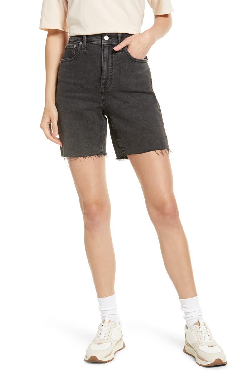 Madewell High Rise Mid Length Denim Shorts, Main, color,