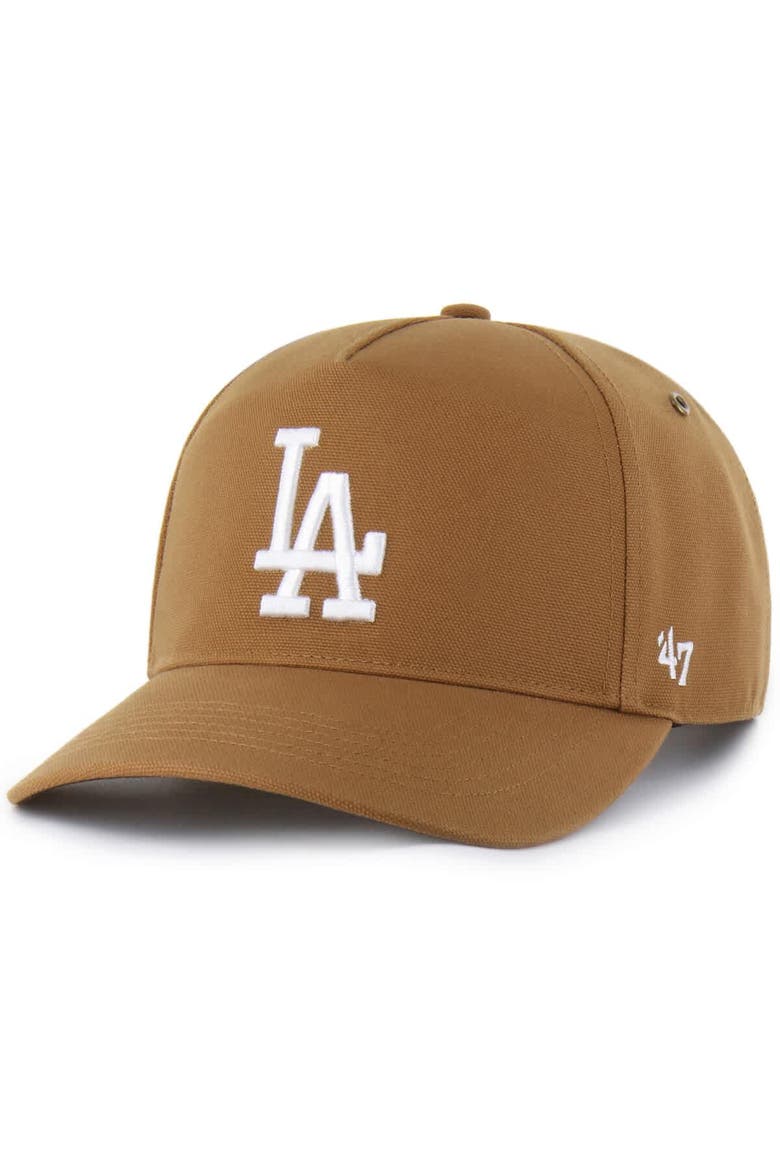 Men's Carhartt x '47  Brown Los Angeles Dodgers Hitch Adjustable Hat, Main, color, Brown