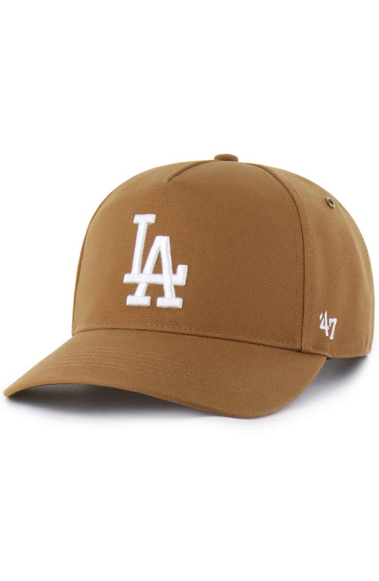 CARHARTT X 47 Men's Carhartt x '47  Brown Los Angeles Dodgers Hitch Adjustable Hat, Main, color, Brown