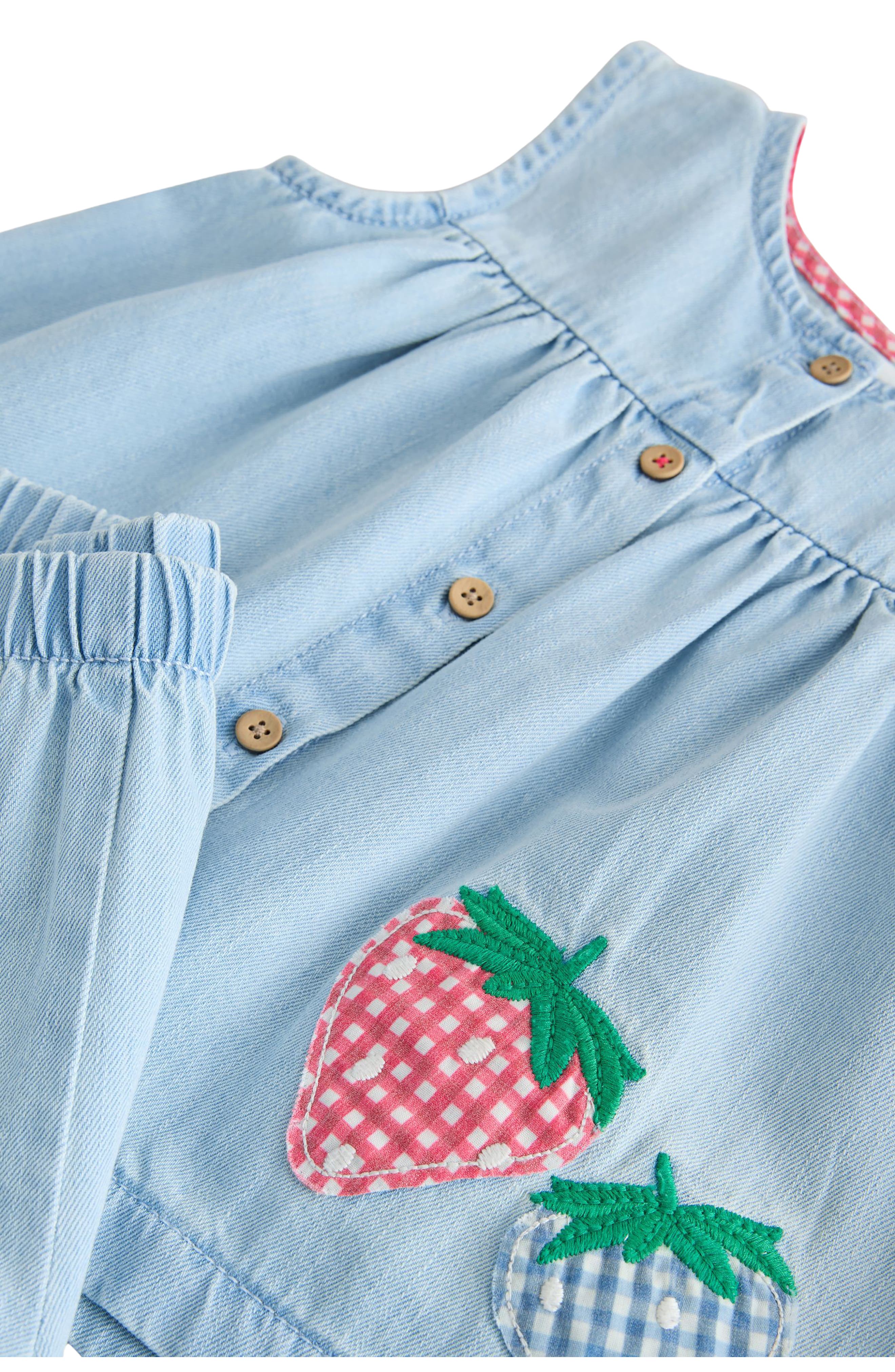 Детские NEXT Kids' Denim Babydoll Top & Shorts Set — фото 3