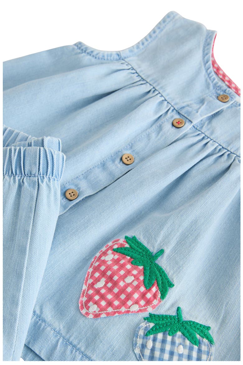 Kids' Denim Babydoll Top & Shorts Set, Alternate, color, BLUE