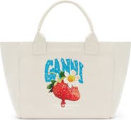 Ganni Medium Trapeze Canvas Shopper Bag