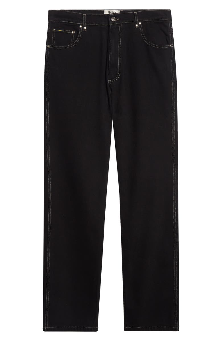 PHIPPS Standard Studded Slim Straight Leg Jeans, Main, color, Black