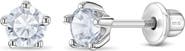 In Season Jewelry Classic Cubic Zirconia Birthstone Solitaire Earrings