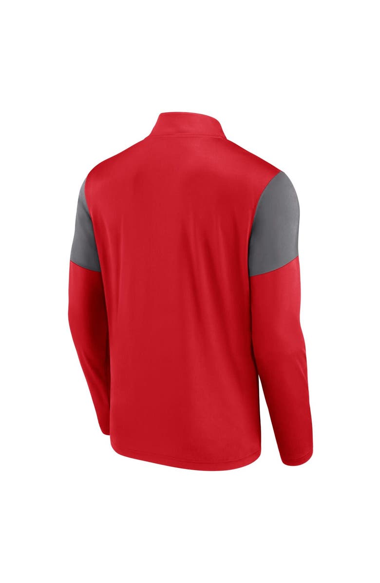 FANATICS Men's Fanatics Red New Jersey Devils Logo Quarter-Zip Top, Alternate, color,
