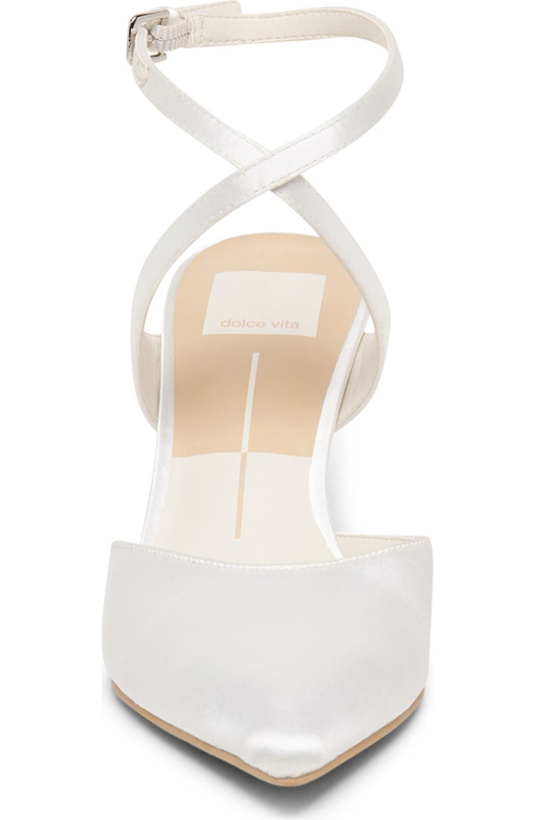 Dolce Vita Eliora Pointed Toe Ankle Strap Pump, Alternate, color, True White Satin