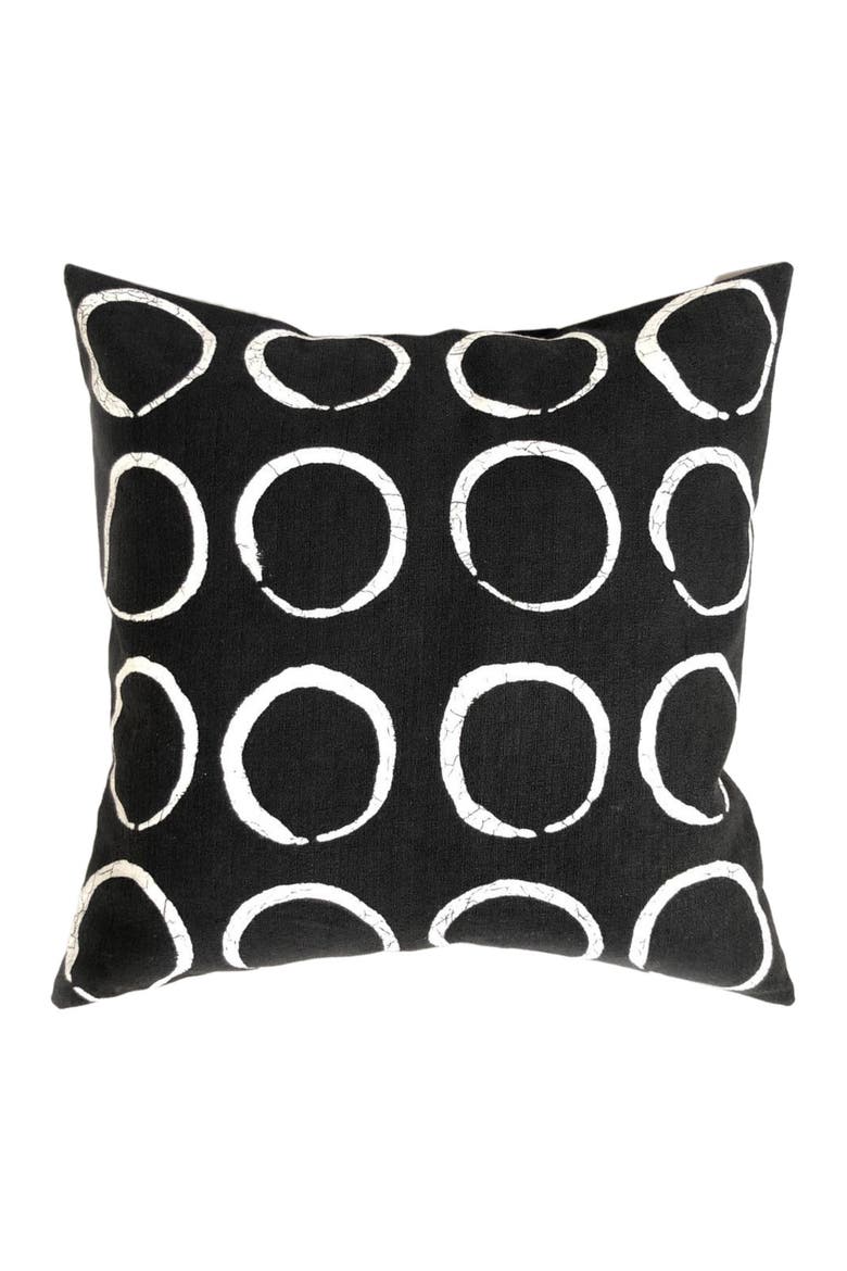 Sadza Circles Pillow Cover - Ebony Black 18', Main, color, Black