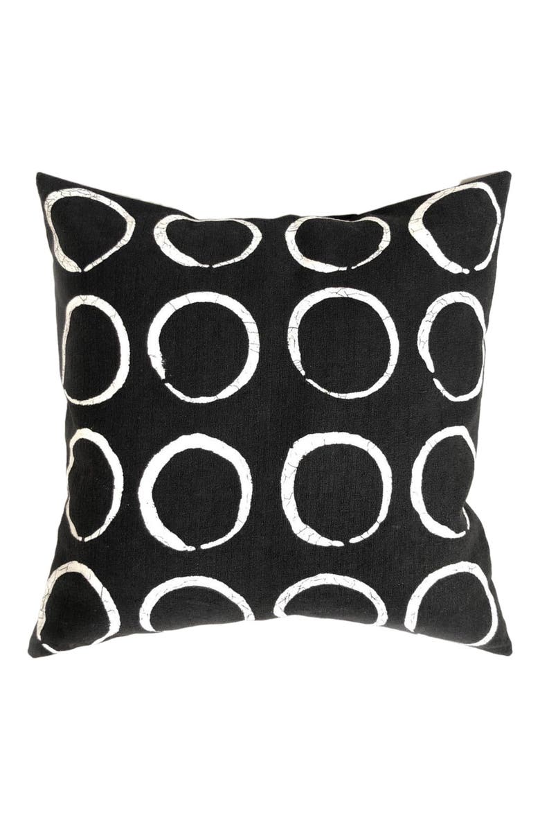 Mbare Sadza Circles Pillow Cover - Ebony Black 18', Main, color, Black