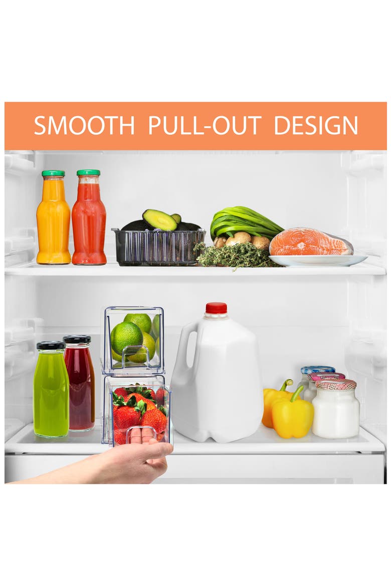 Set of 6 Pull-Out Fridge Storage Drawers, Alternate, color, NO COLOR
