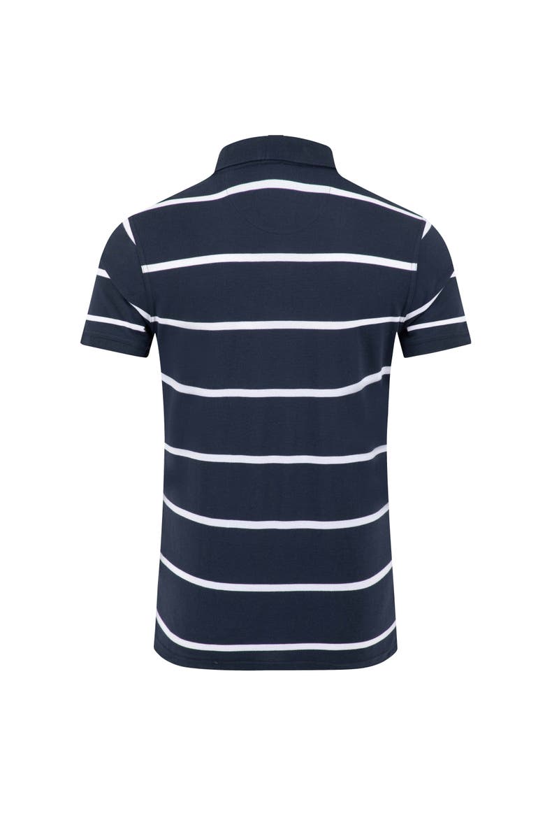 Fabian Striped Pique Polo Shirt, Alternate, color, Navy