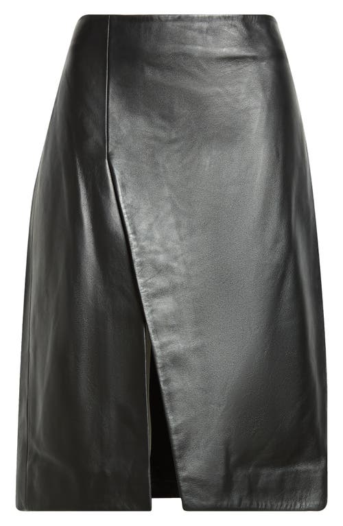 Loulou Studio Ekare Leather Midi Skirt In Black