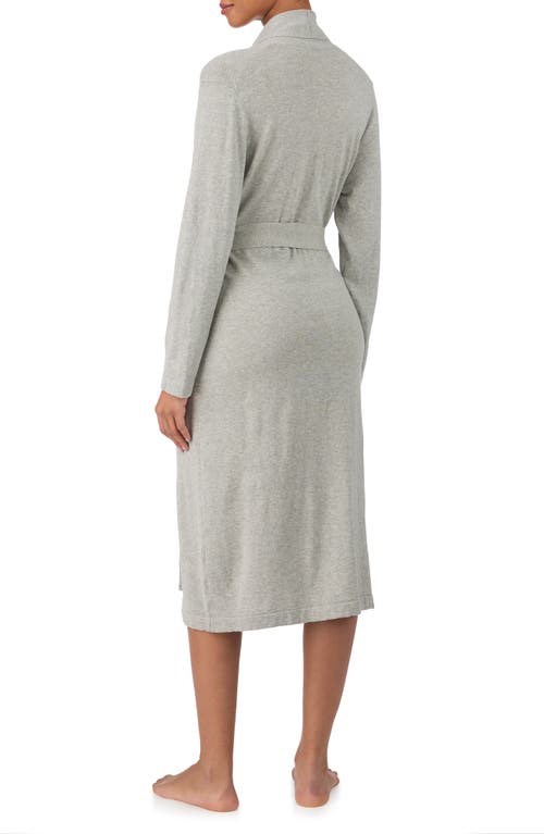 Ralph Lauren Lauren Sweater Knit Monogram Cotton & Cashmere Robe In Gray