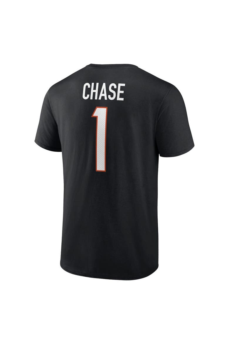 Men's Fanatics Ja'Marr Chase Black Cincinnati Bengals Player Icon Name & Number T-Shirt, Alternate, color, Black