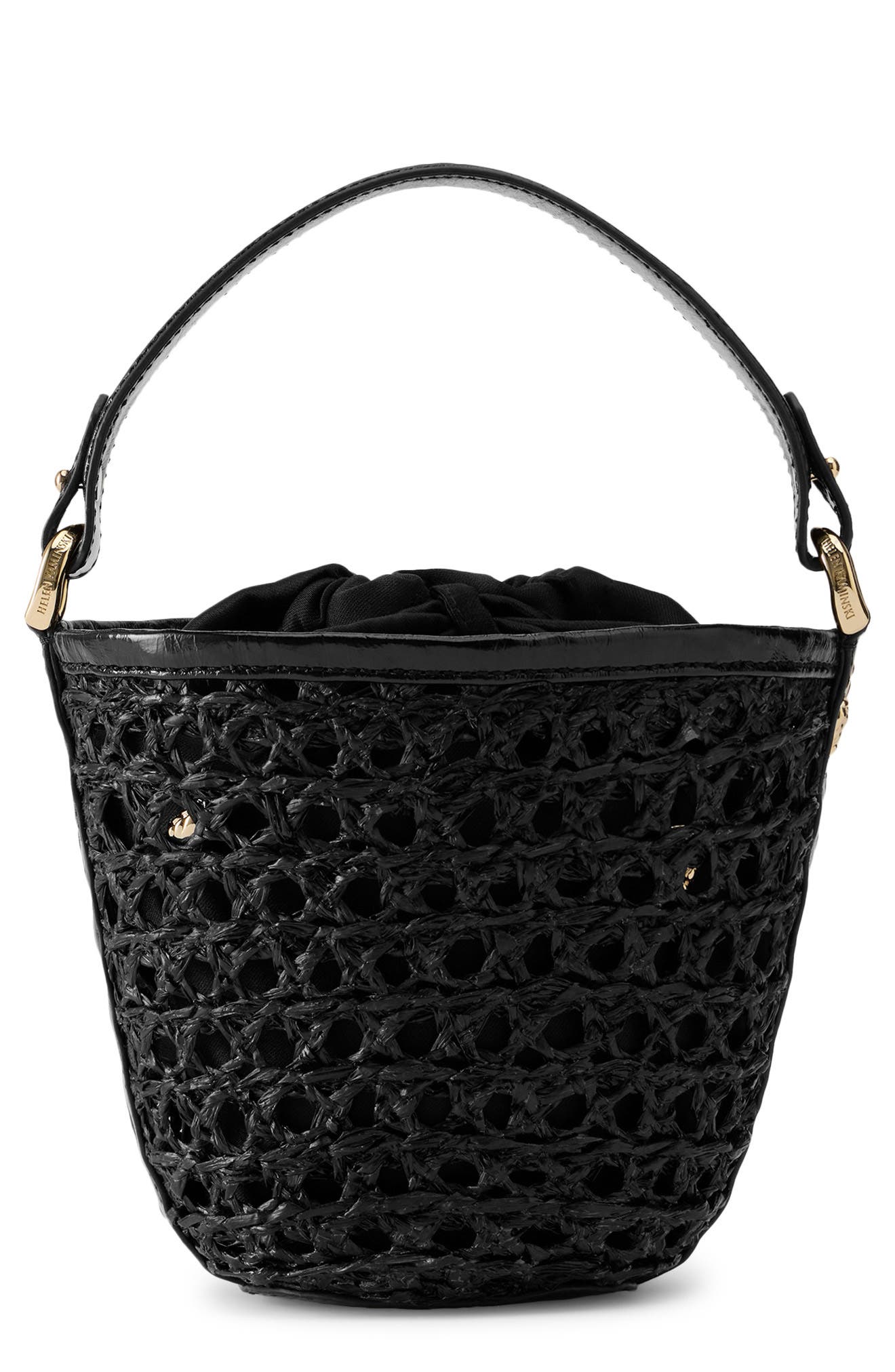 Helen Kaminski Ama Braided Raffia Bucket Bag, Main, color, Charcoal