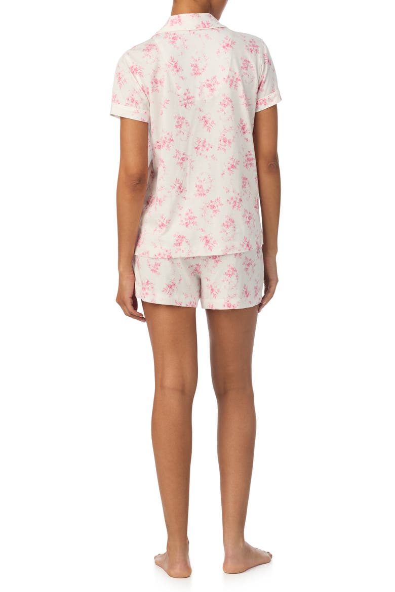 Print Cotton Blend Boxer Pajamas, Alternate, color, IVORY FLORAL