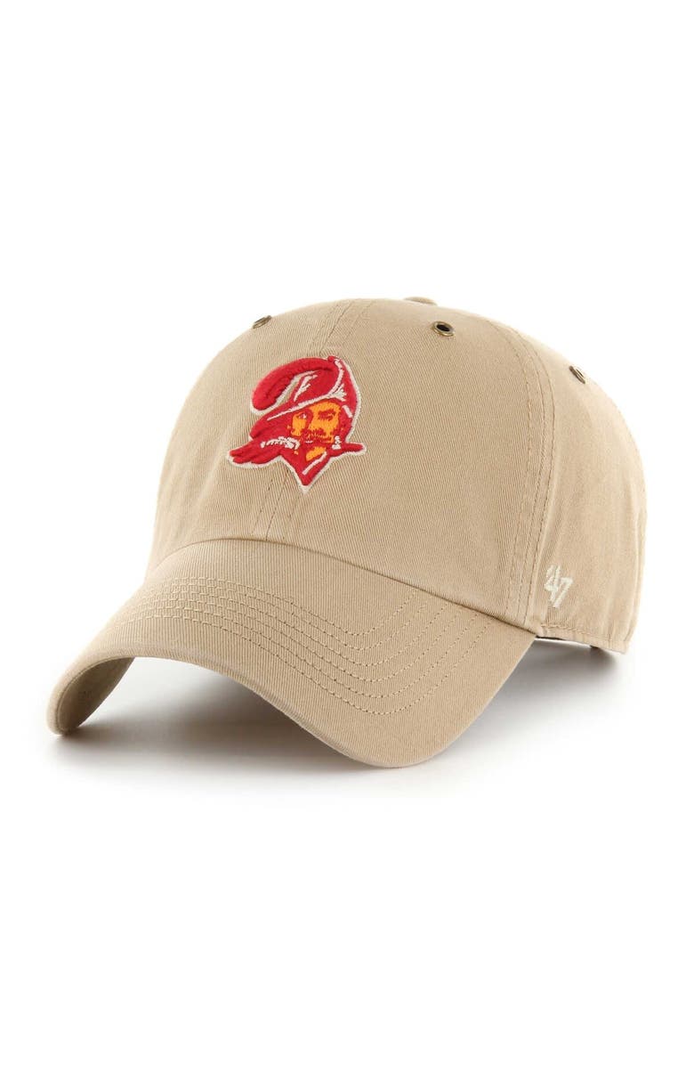'47 Men's '47 Khaki Tampa Bay Buccaneers Overton Clean Up Adjustable Hat, Main, color, 