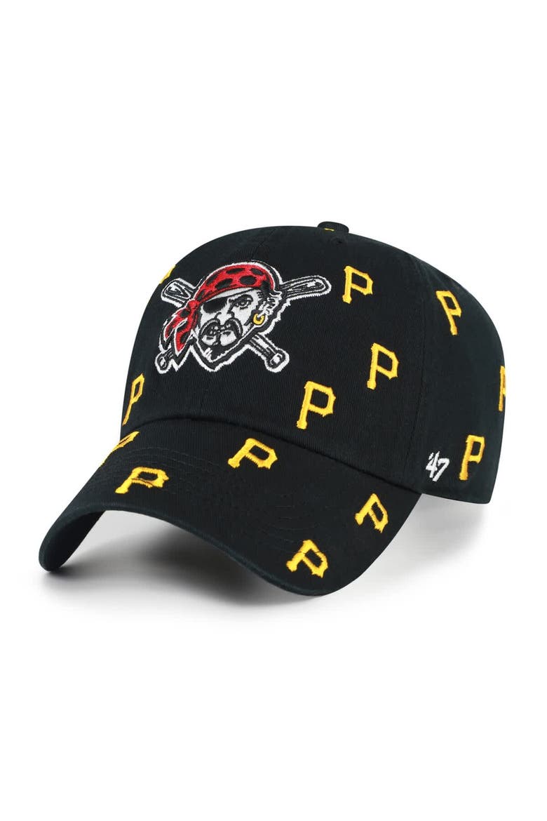 Women's '47  Black Pittsburgh Pirates Confetti Clean Up Adjustable Hat, Main, color, Black