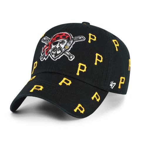 Women's '47  Black Pittsburgh Pirates Confetti Clean Up Adjustable Hat