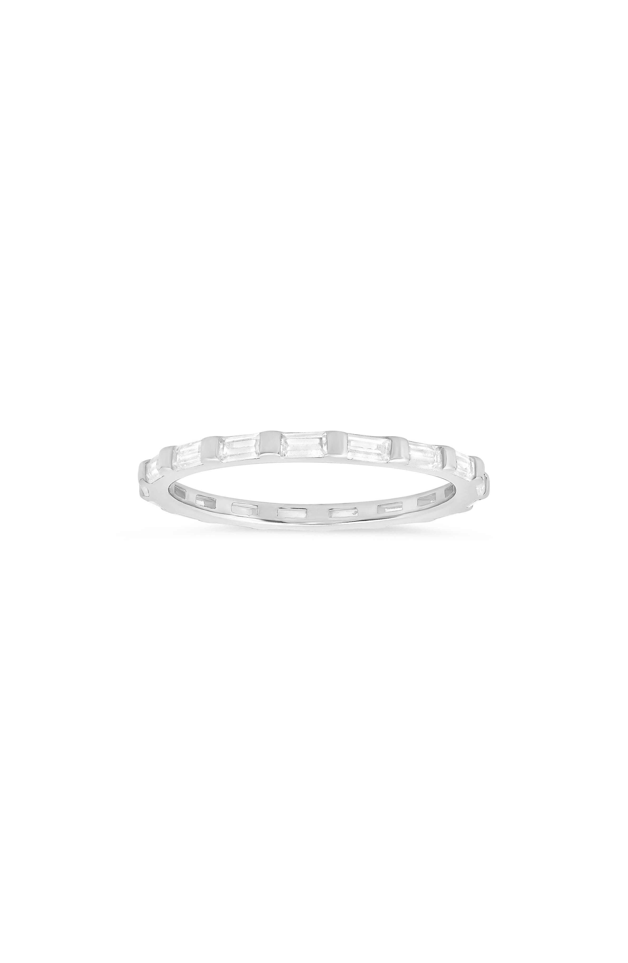 Queen Jewels Sterling Silver CZ Baguette Infinity Band Ring