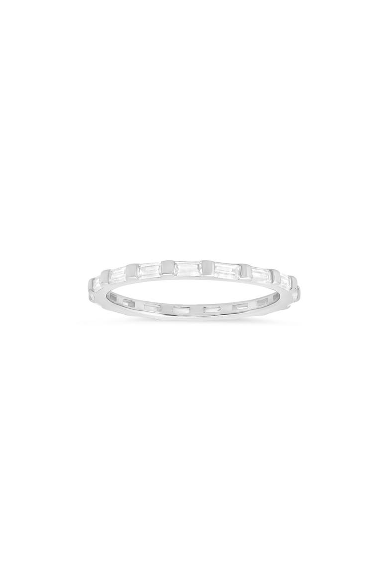Sterling Silver CZ Baguette Infinity Band Ring, Main, color, SILVER