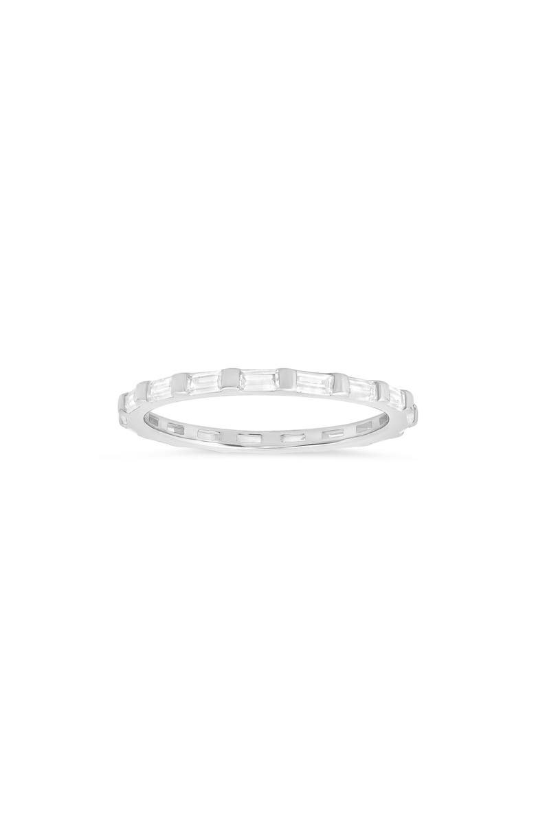 Queen Jewels Sterling Silver CZ Baguette Infinity Band Ring, Main, color, Silver