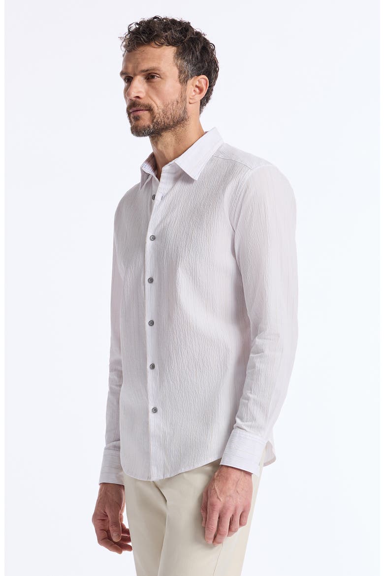 Long Sleeve Button Front Shirt, Alternate, color, WHITE