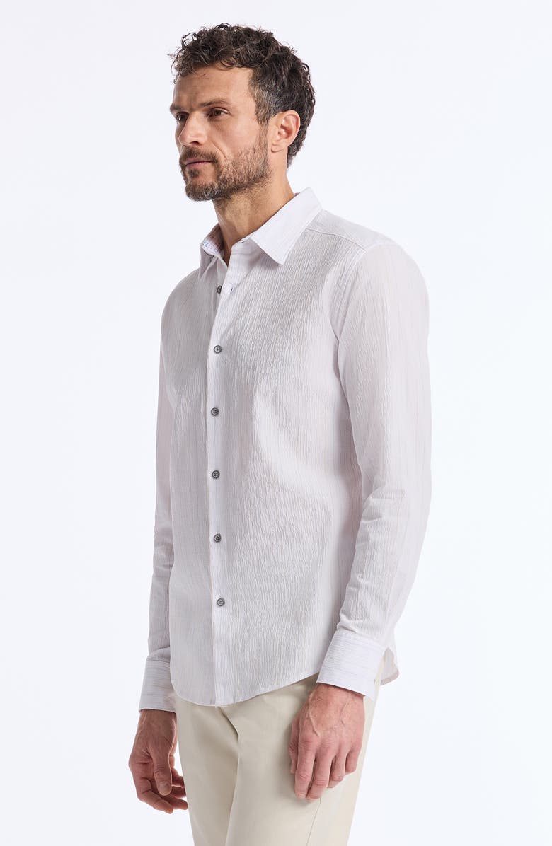 Robert Graham Long Sleeve Button Front Shirt, Alternate, color, White
