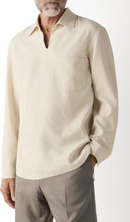 ZEGNA Long Sleeve Linen Polo