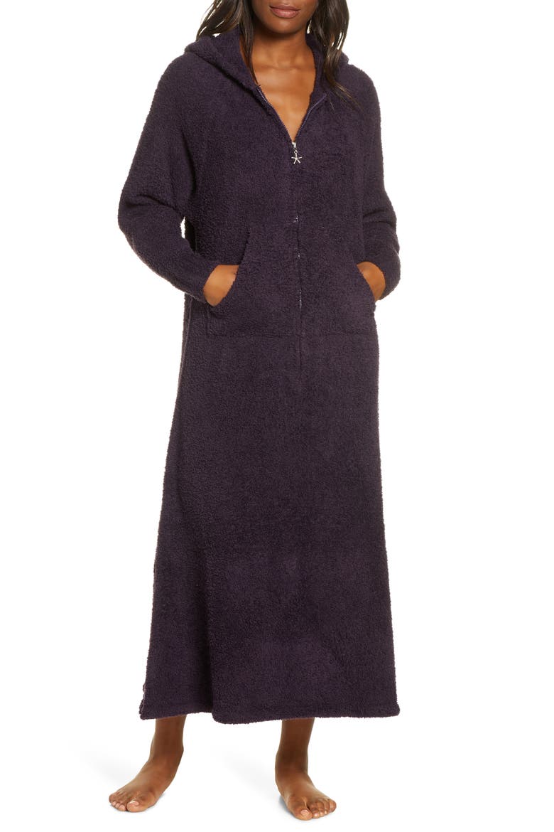 CozyChic® Hooded Zip Robe, Main, color, AMETHYST