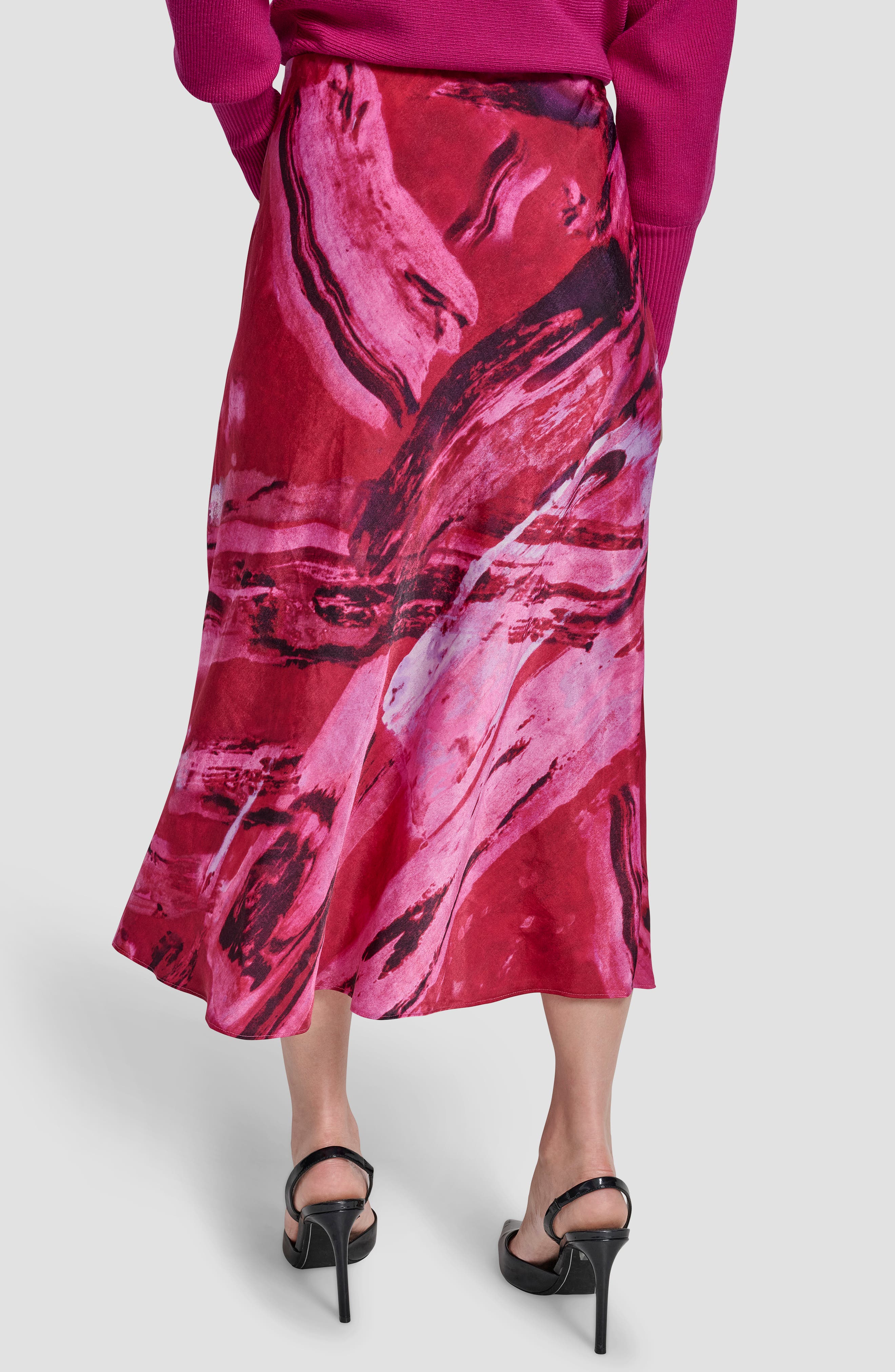Abstract Print Bias Cut Midi Skirt - image 2