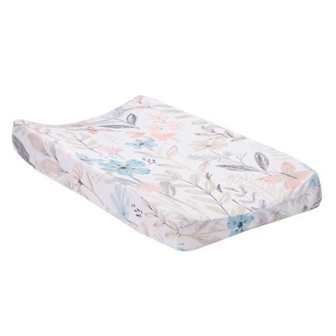 Baby Blooms Watercolor Floral Changing Pad Cover