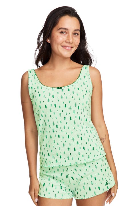 Women's Pointelle Cotton Stretch Sleep Tank