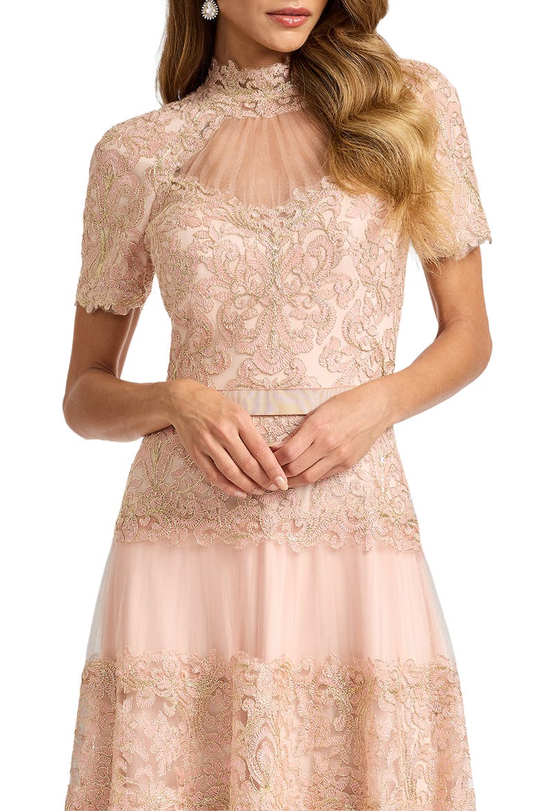 lace & mesh midi cocktail dress Ottilie Lace And Mesh Midi Dress / White | MESHKI