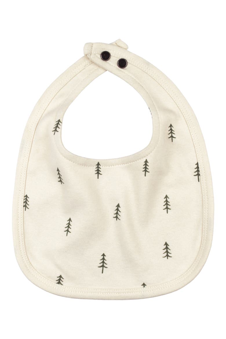 Print 2-Layer Reversible Organic Cotton Bib, Main, color, BUTTERCREAM TREE