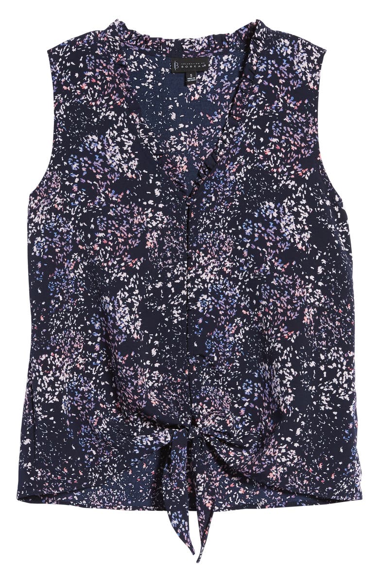 Bobeau Gabrielle Print Tie Front Top, Alternate, color, 