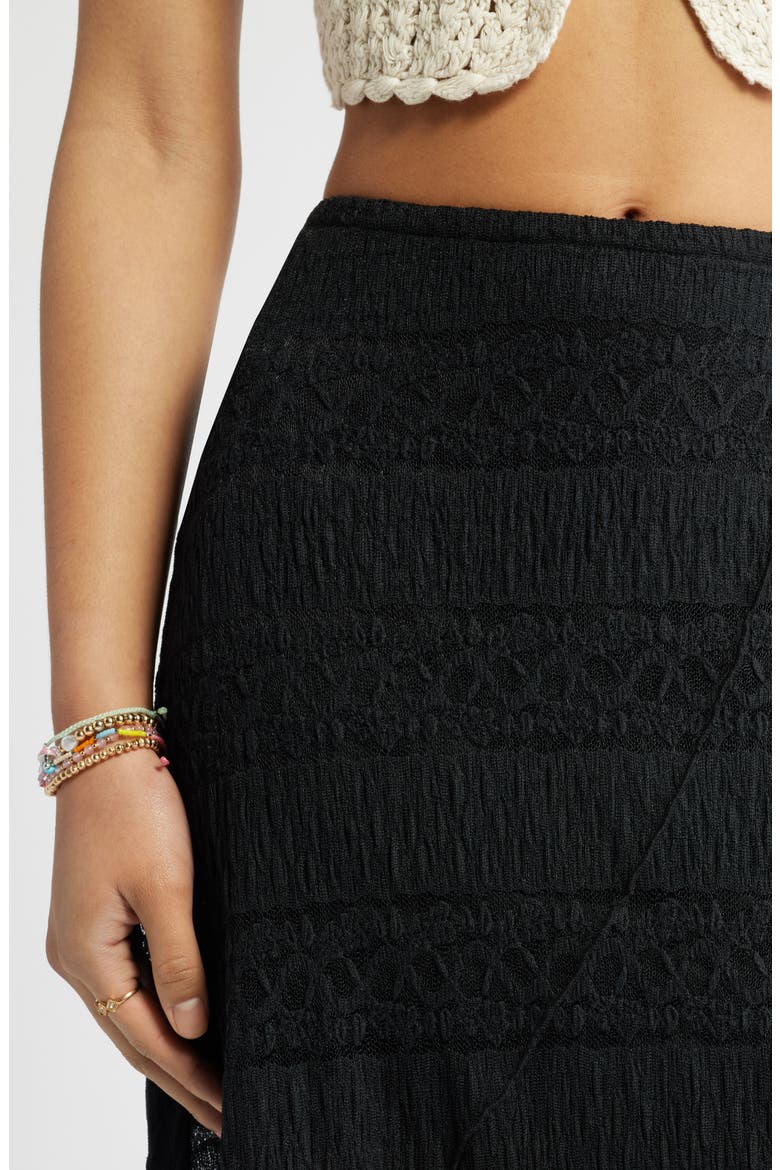 Asymmetric Lace Midi Skirt, Alternate, color, BLACK