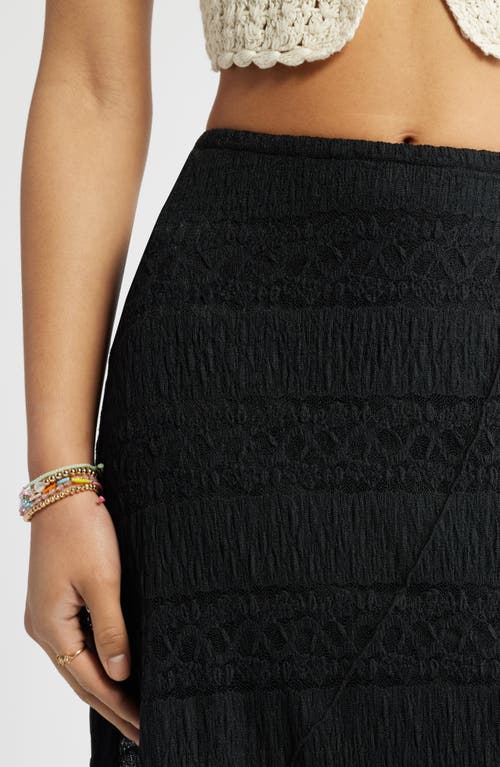 Bp. Asymmetric Lace Midi Skirt In Black