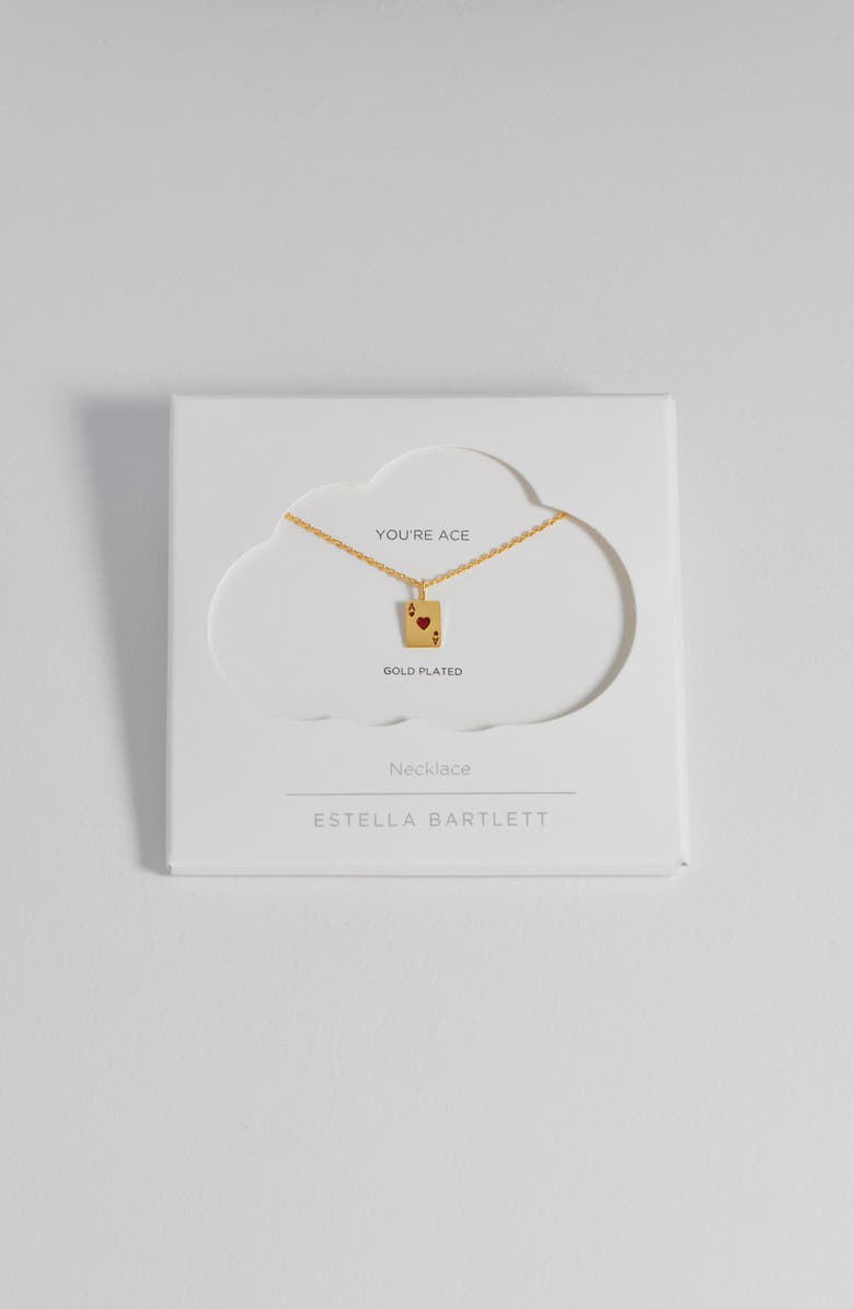 Estella Bartlett Ace of Hearts Pendant Necklace, Alternate, color, Gold