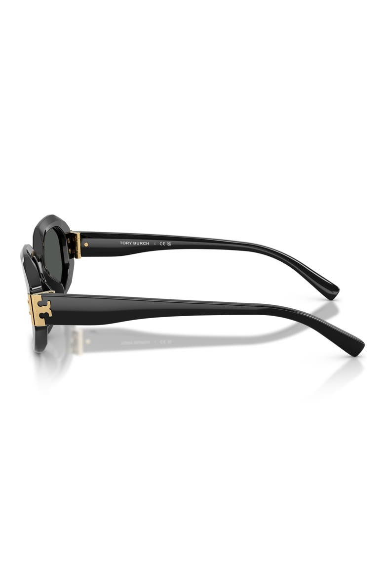 51mm Irregular Sunglasses, Alternate, color, BLACK / DARK GREY