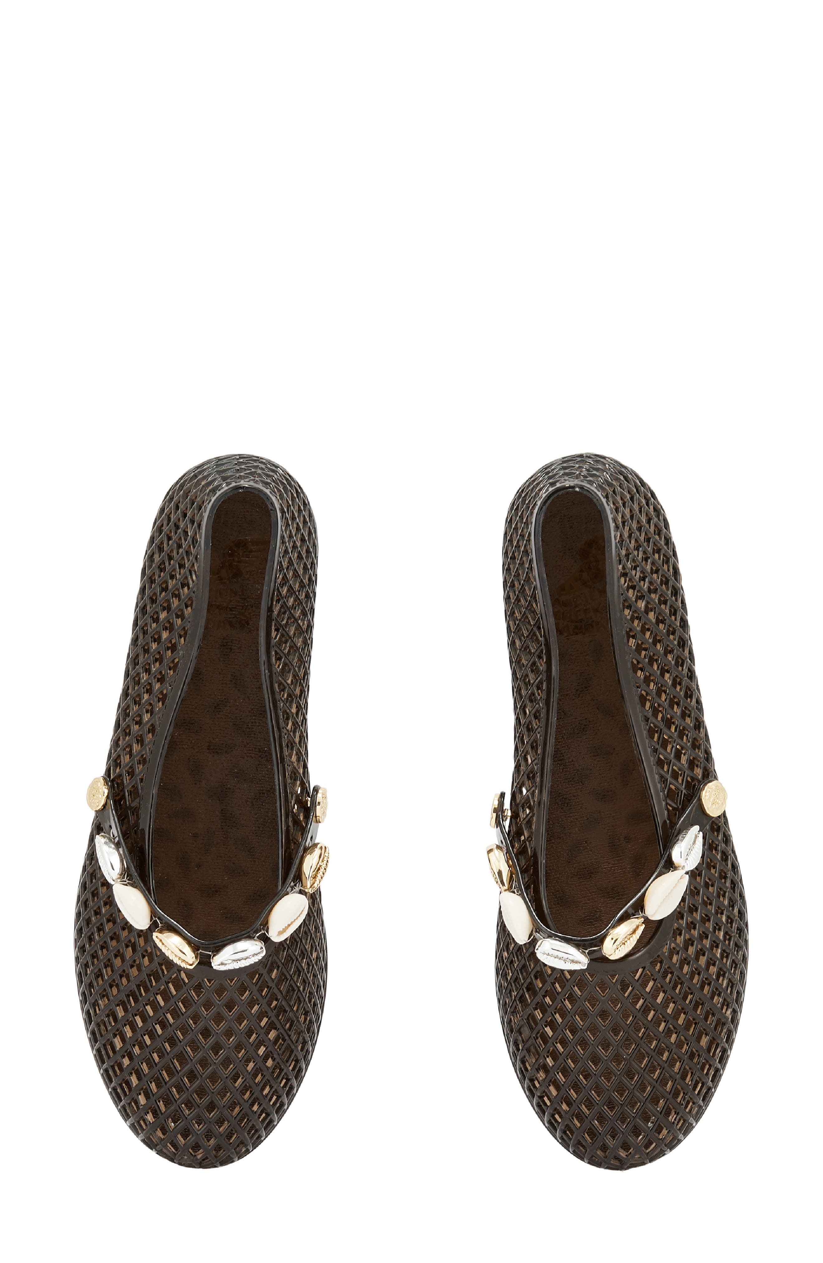 Ancient Greek Sandals Iro Shells Jelly Flat, Alternate, color, Black