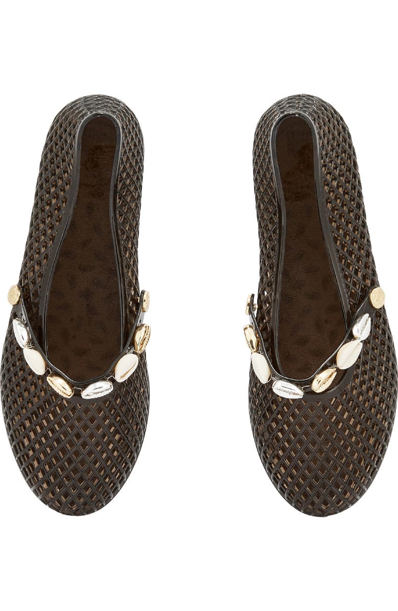 Ancient Greek Sandals Iro Shells Jelly Flat, Alternate, color, Black