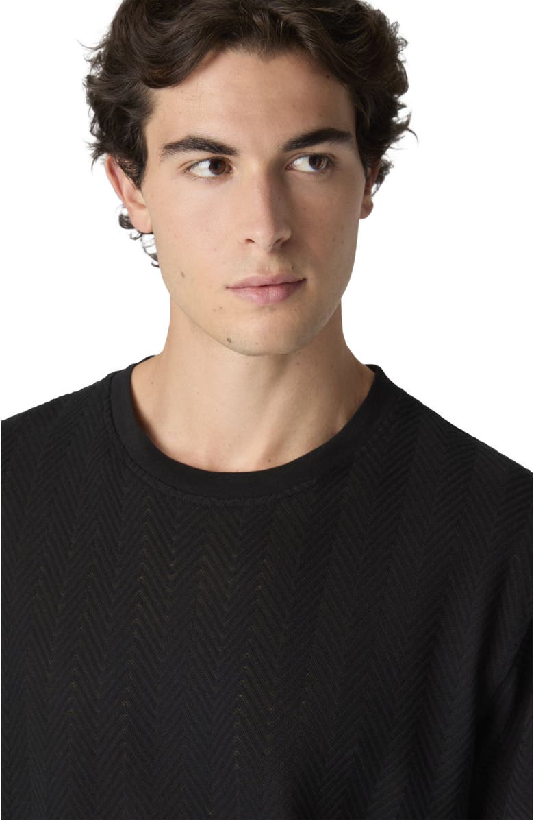 Missoni Crew Neck T-shirt In Cotton-viscose Raschel, Alternate, color, Black
