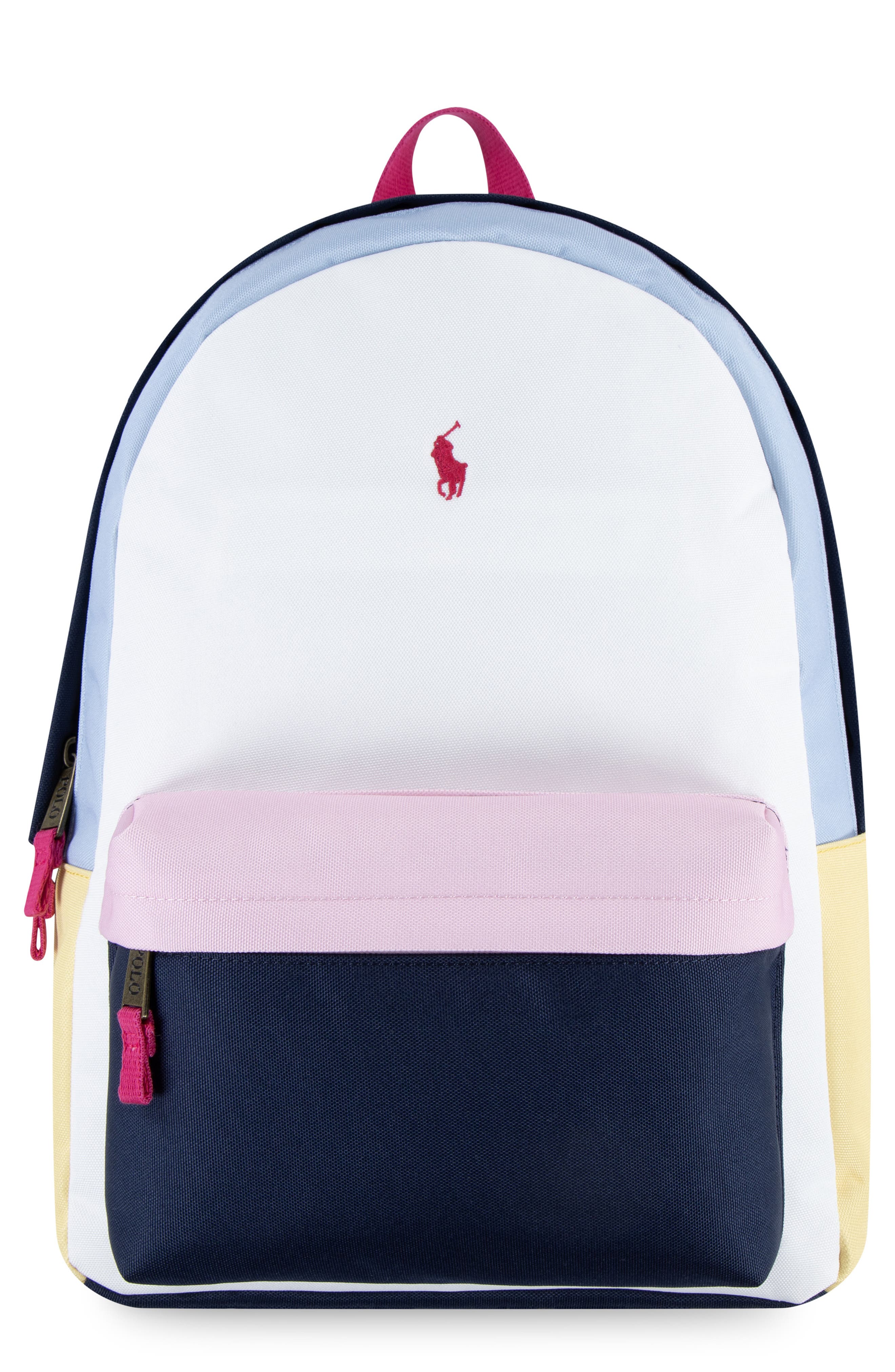 Ralph Lauren Kids' Colorblock Backpack, Main, color, White / Multi