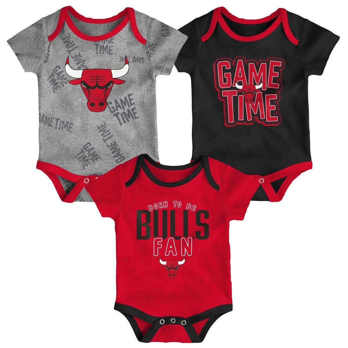 Outerstuff Infant Red/Black/Heathered Gray Chicago Bulls Game Time ...
