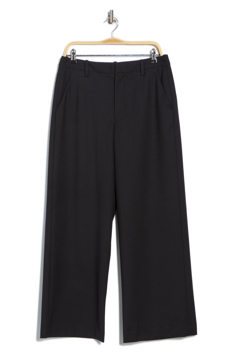 rag & bone Hazel High Waist Wool Blend Pants, Alternate, color, Black