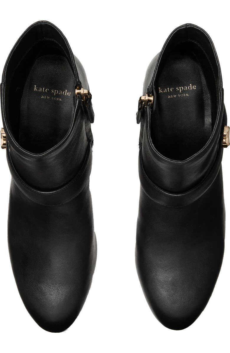 Kate Spade New York spade embellished block heel bootie, Alternate, color, Black