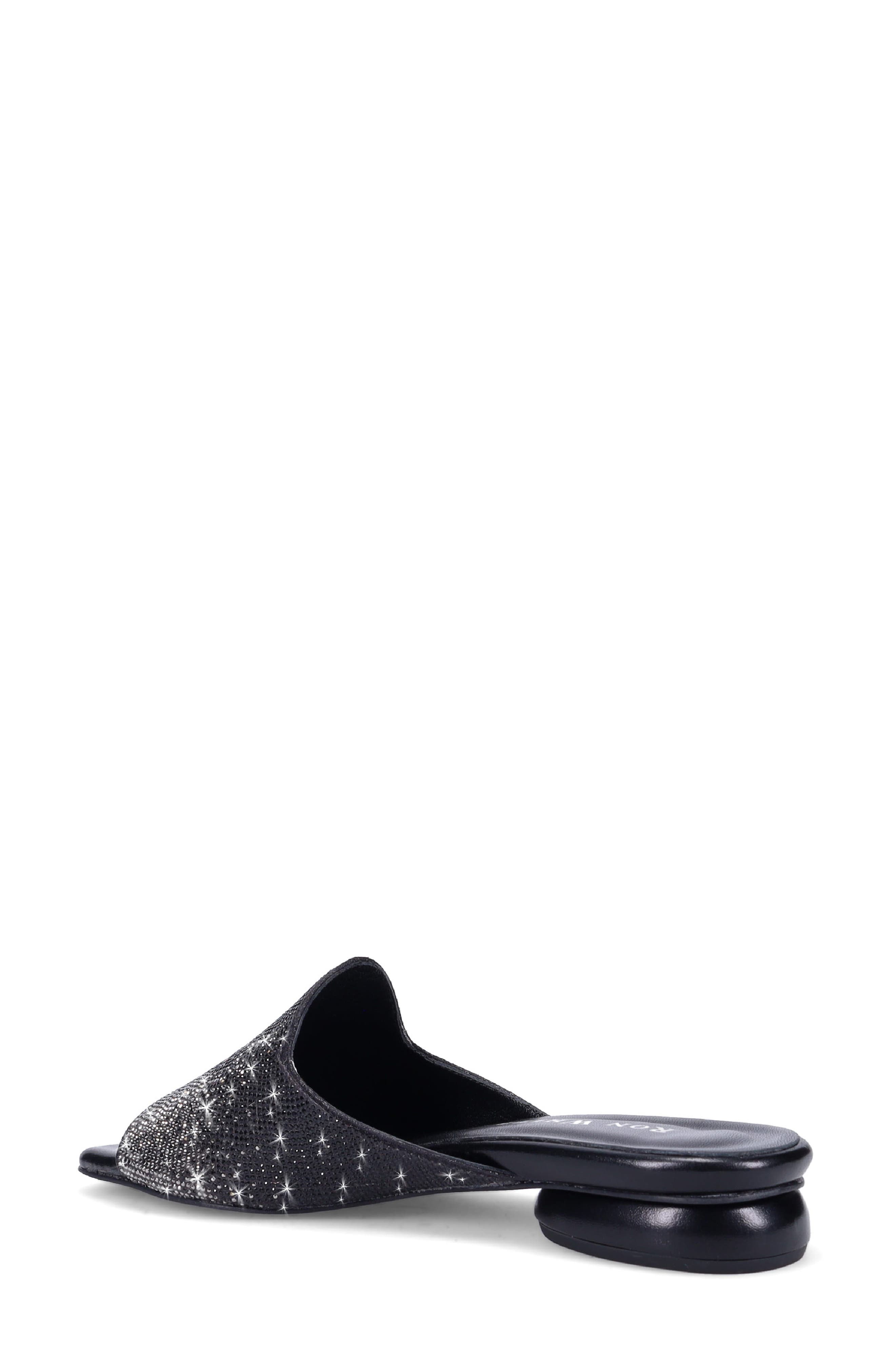 Bonetta Crystal Leather Slide Sandal, Alternate, color, ONYX